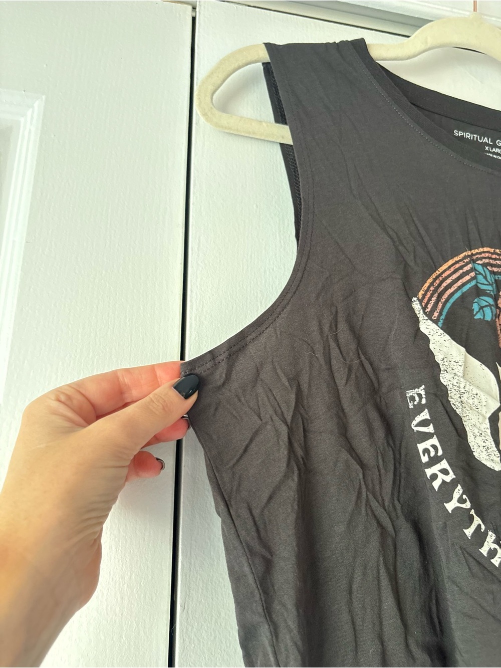 Spiritual Gangster Black Muscle Tank with Dove & Rose Graphic - Picture 6 of 6